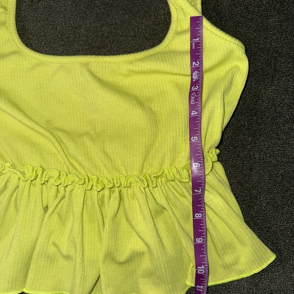 Forever 21 Yellow Ruched Peplum Tank Top - Picture 5 of 5